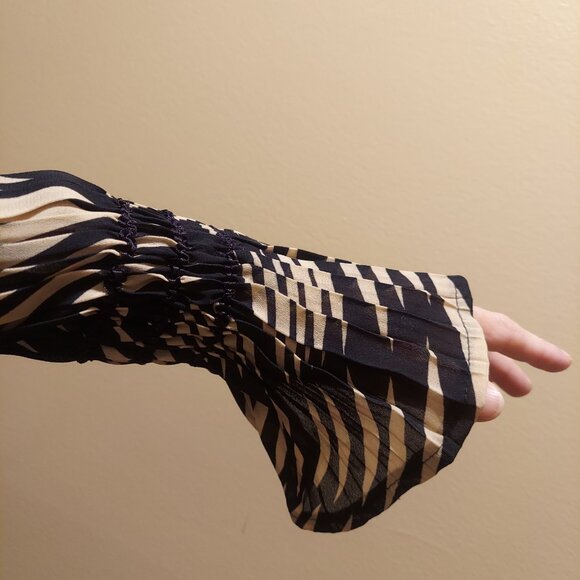 DRESS-U By Sharon Y2K Lace Up Crinkle Blouse Size M Med 90s - Picture 4 of 4